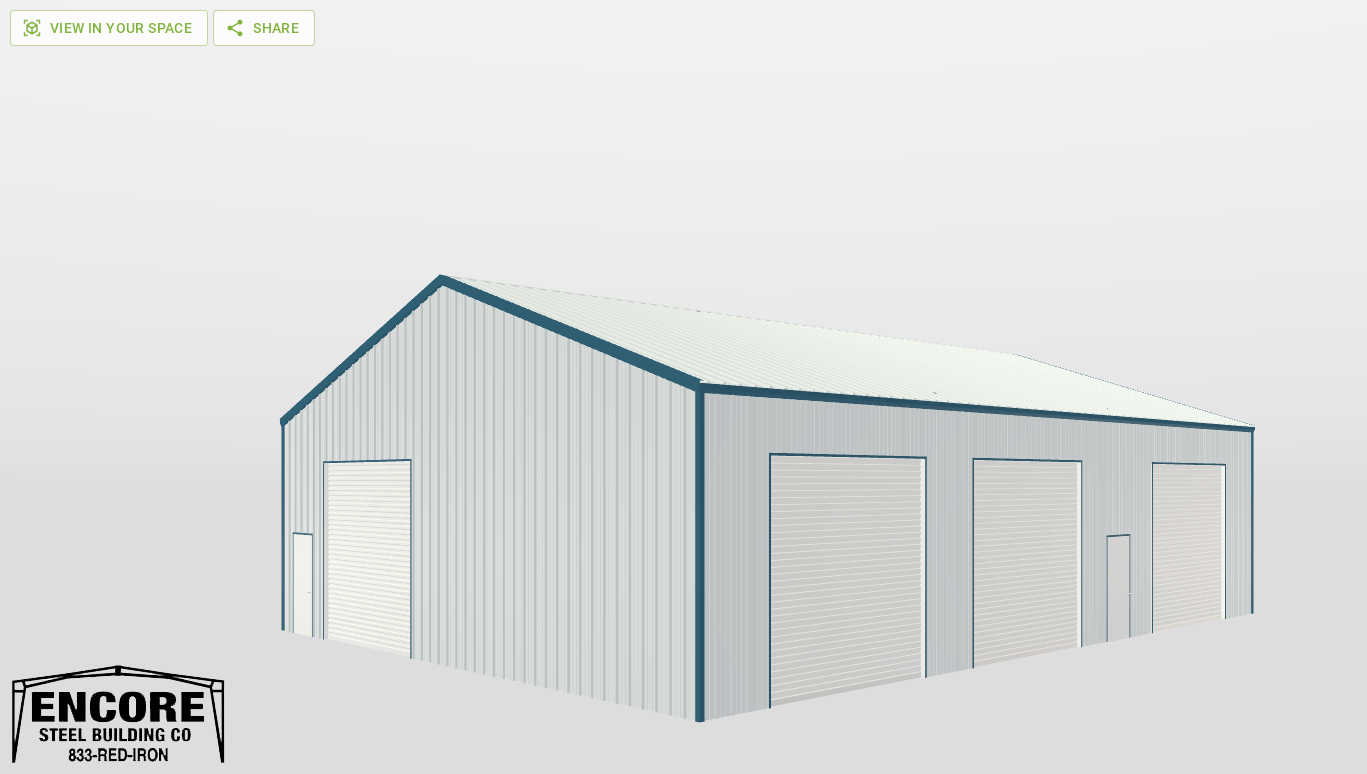 Perspective View Gable 45'X60'X14-tall