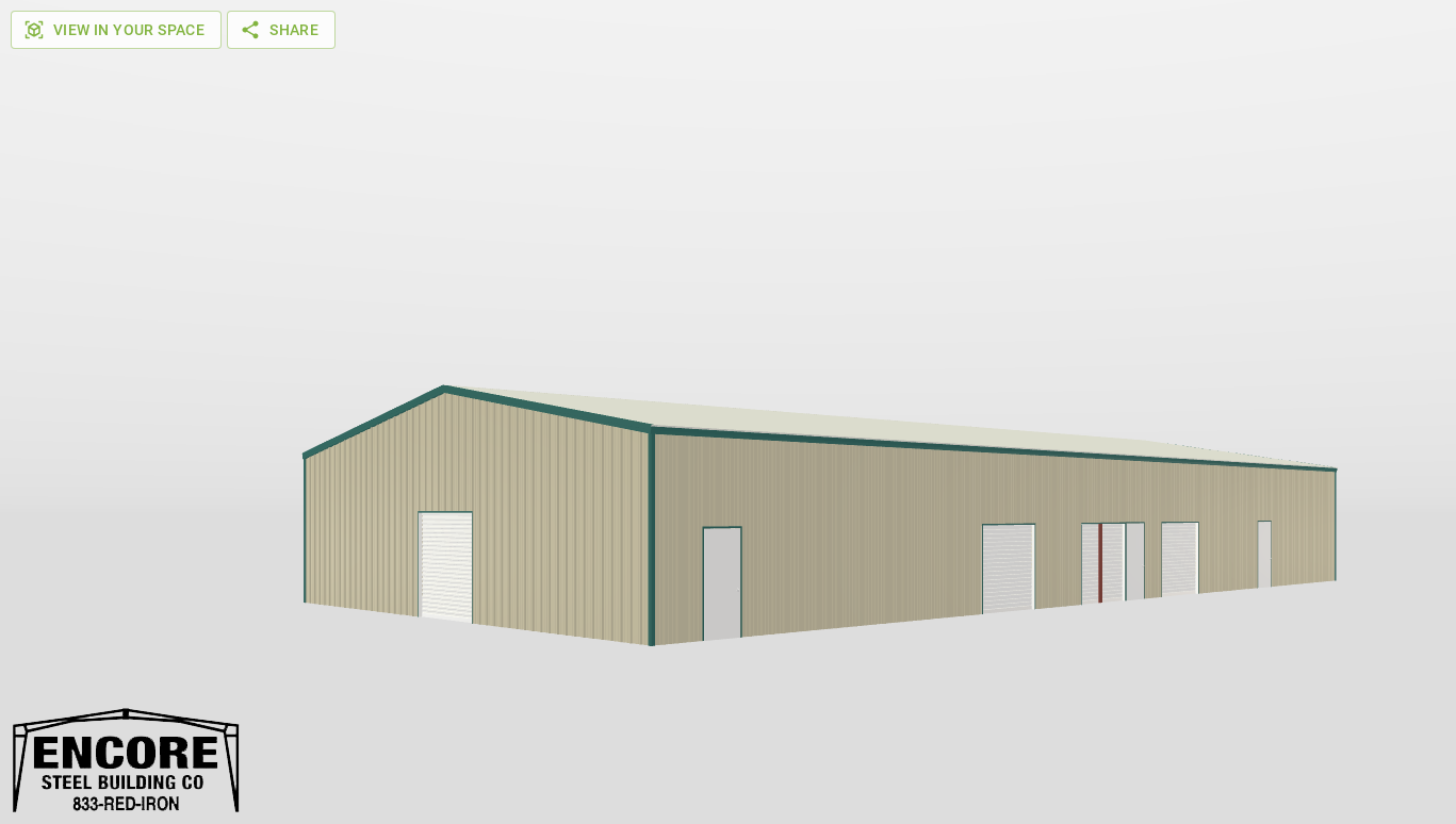 Perspective View Gable 50'X100'X12-tall