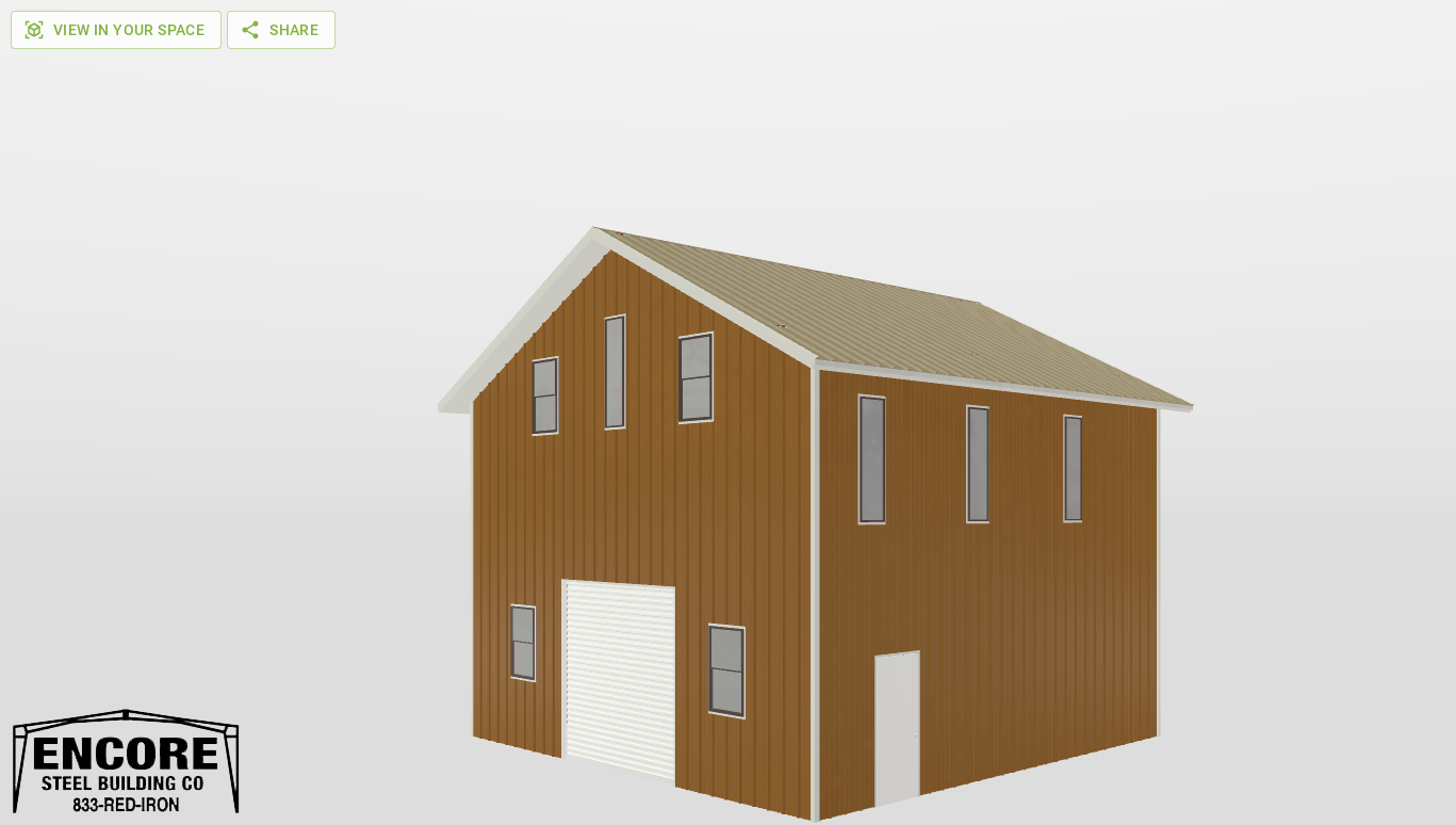 Perspective View Gable 30'X30'X20-tall