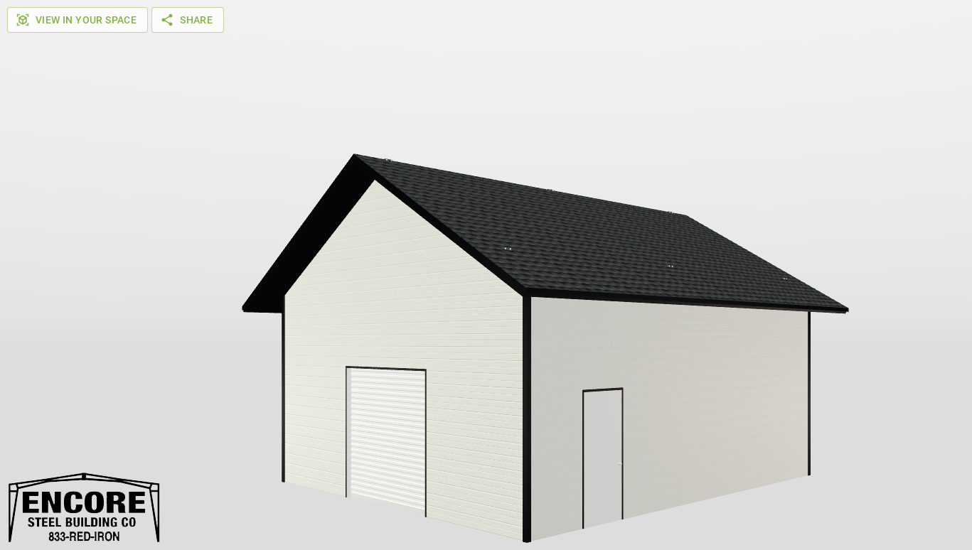 Perspective View Gable 24'X28'X12-tall