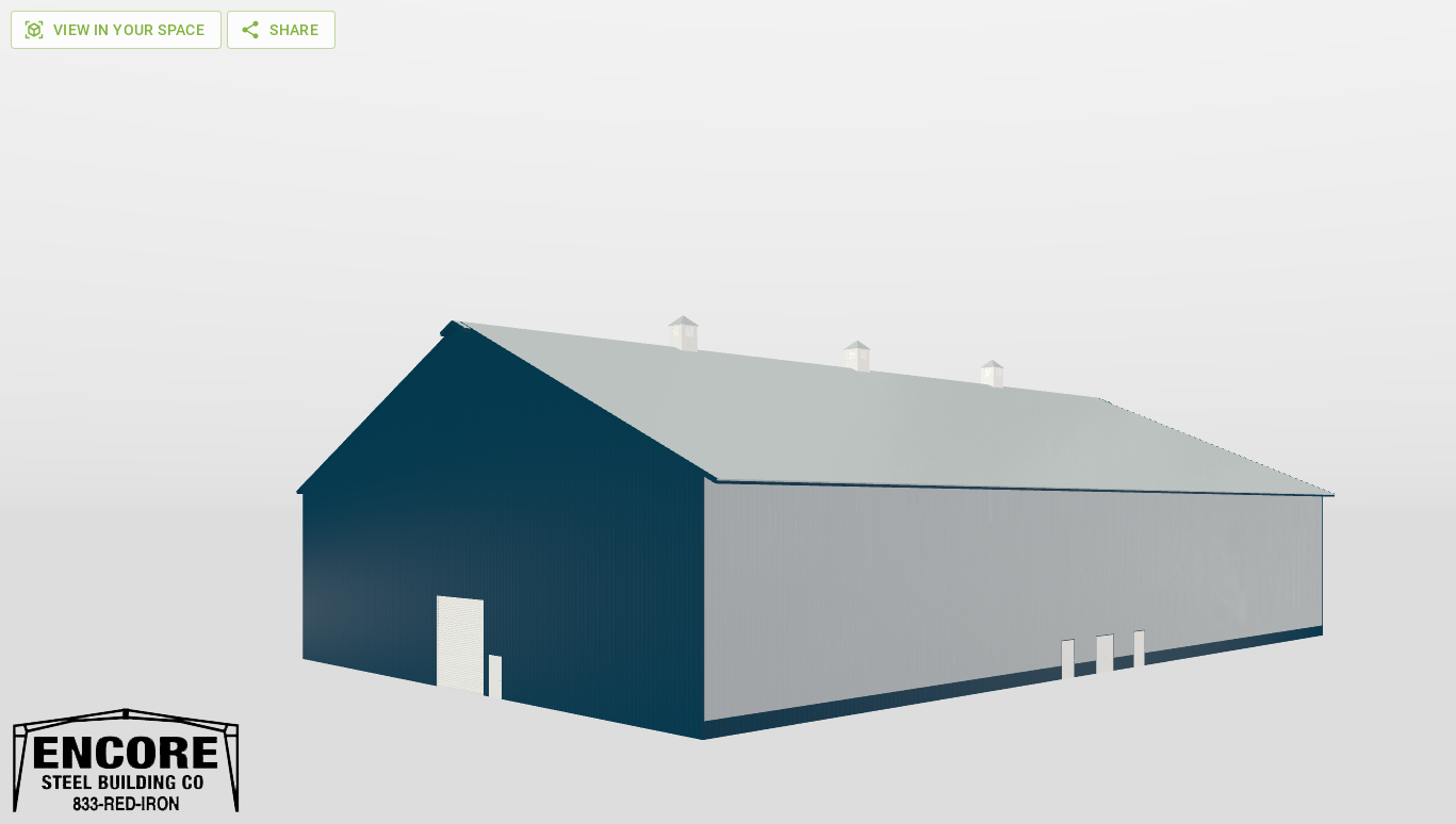 Perspective View Gable 130'X200'X35-tall