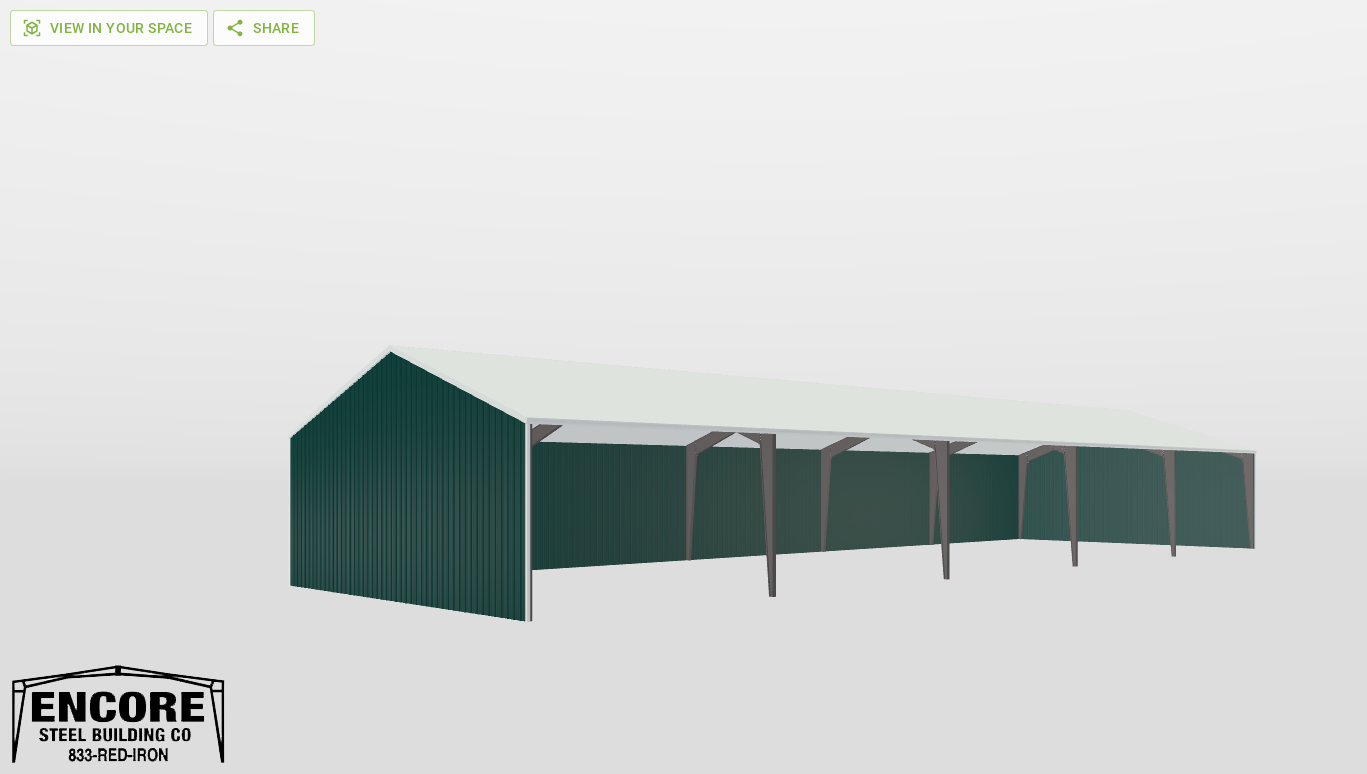 Perspective View Gable 48'X150'X16-tall