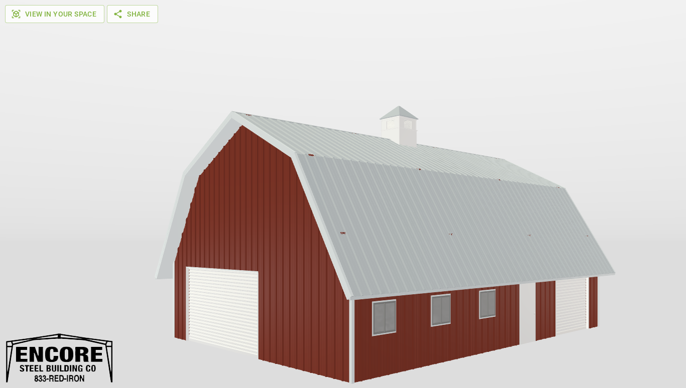 Perspective View Gambrel 30'X42'X8-tall