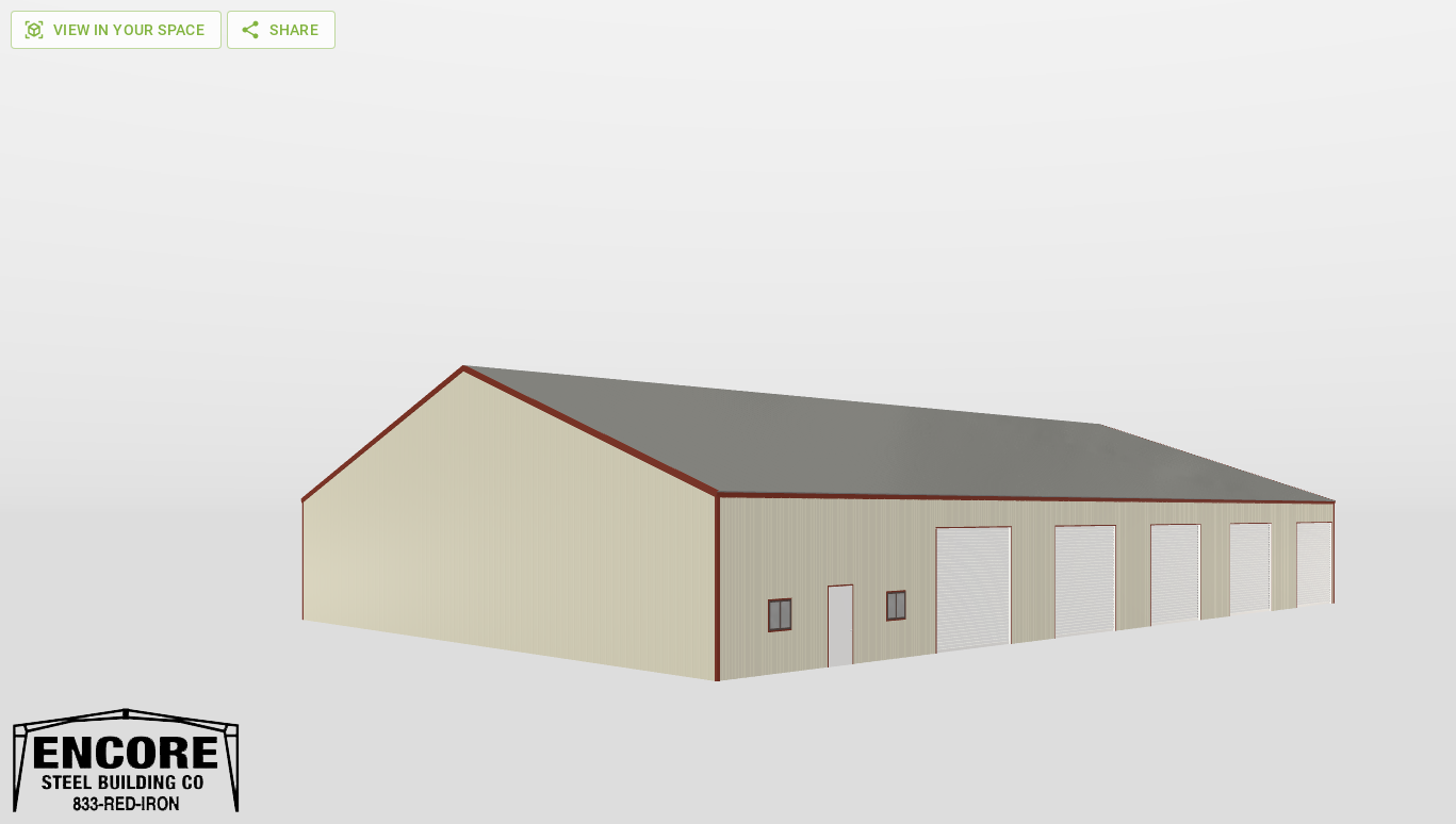 Perspective View Gable 80'X120'X14-tall