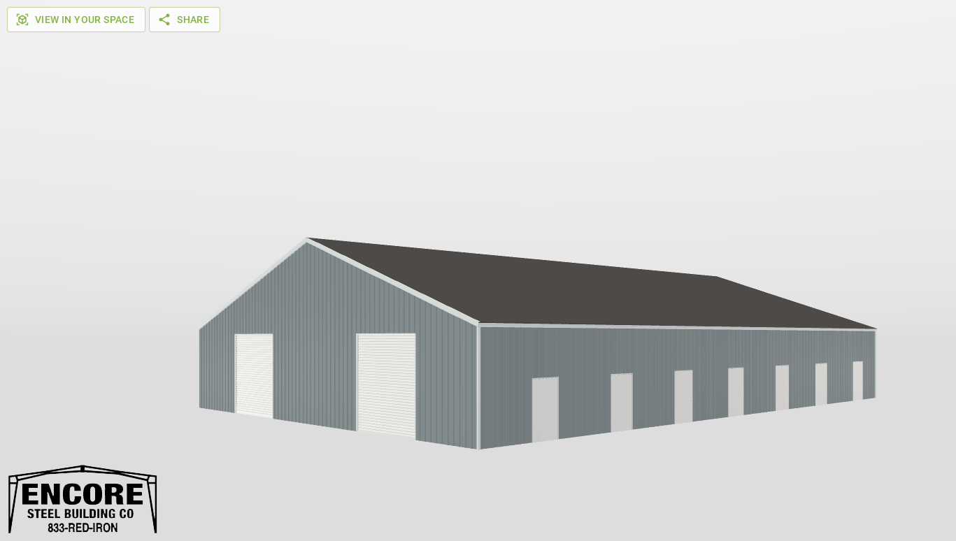Perspective View Gable 70'X100'X12-tall