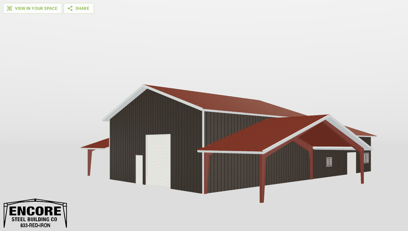 Perspective View Gable 40'X40'X16-tall