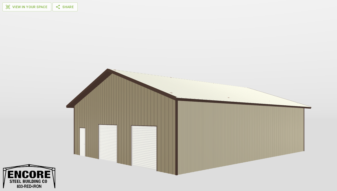 Perspective View Gable 40'X50'X12-tall