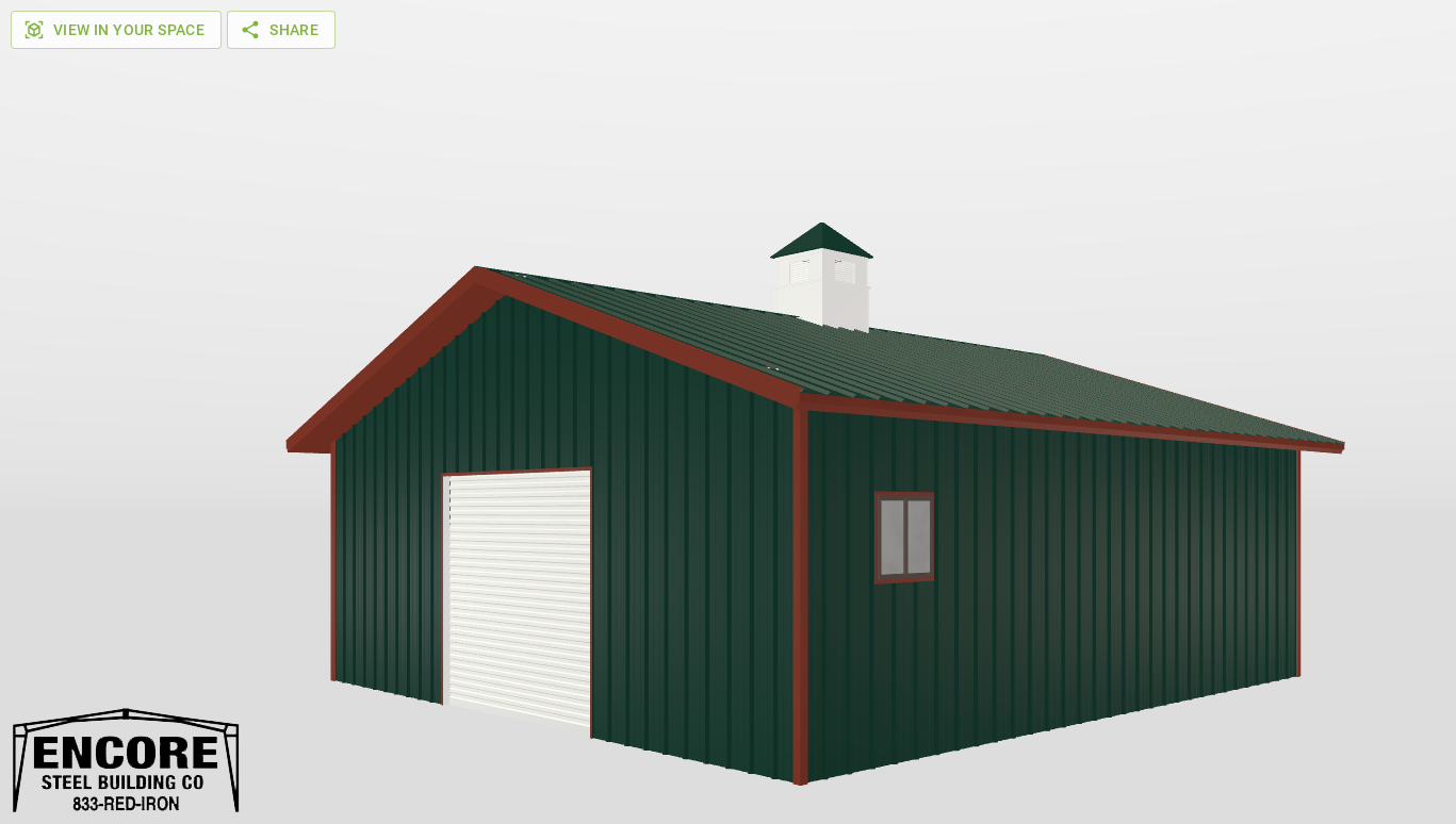 Perspective View Gable 30'X32'X10-tall