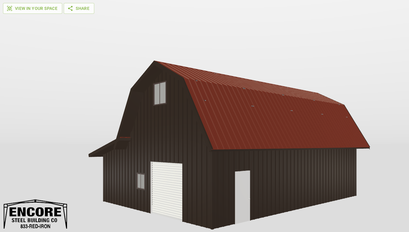 Perspective View Gambrel 20'X40'X12-tall