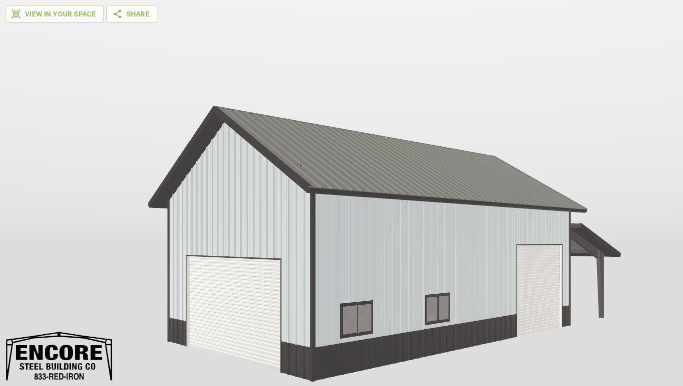 Perspective View Gable 24'X40'X14-tall