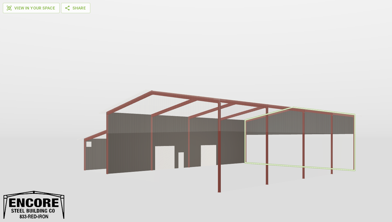 Frame Red Iron Gable Style Carport 60'X80'X22-tall