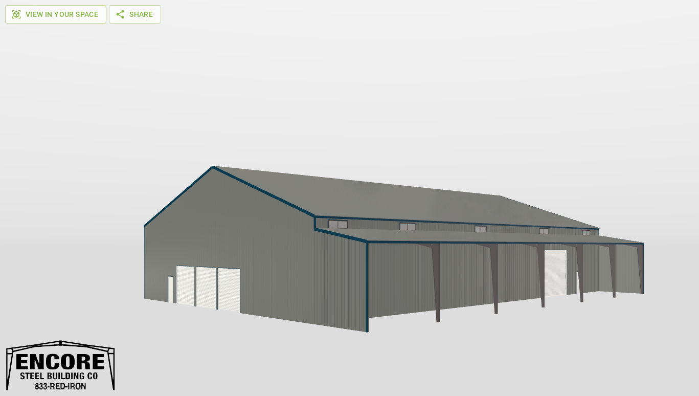 Perspective View Gable 80'X120'X20-tall