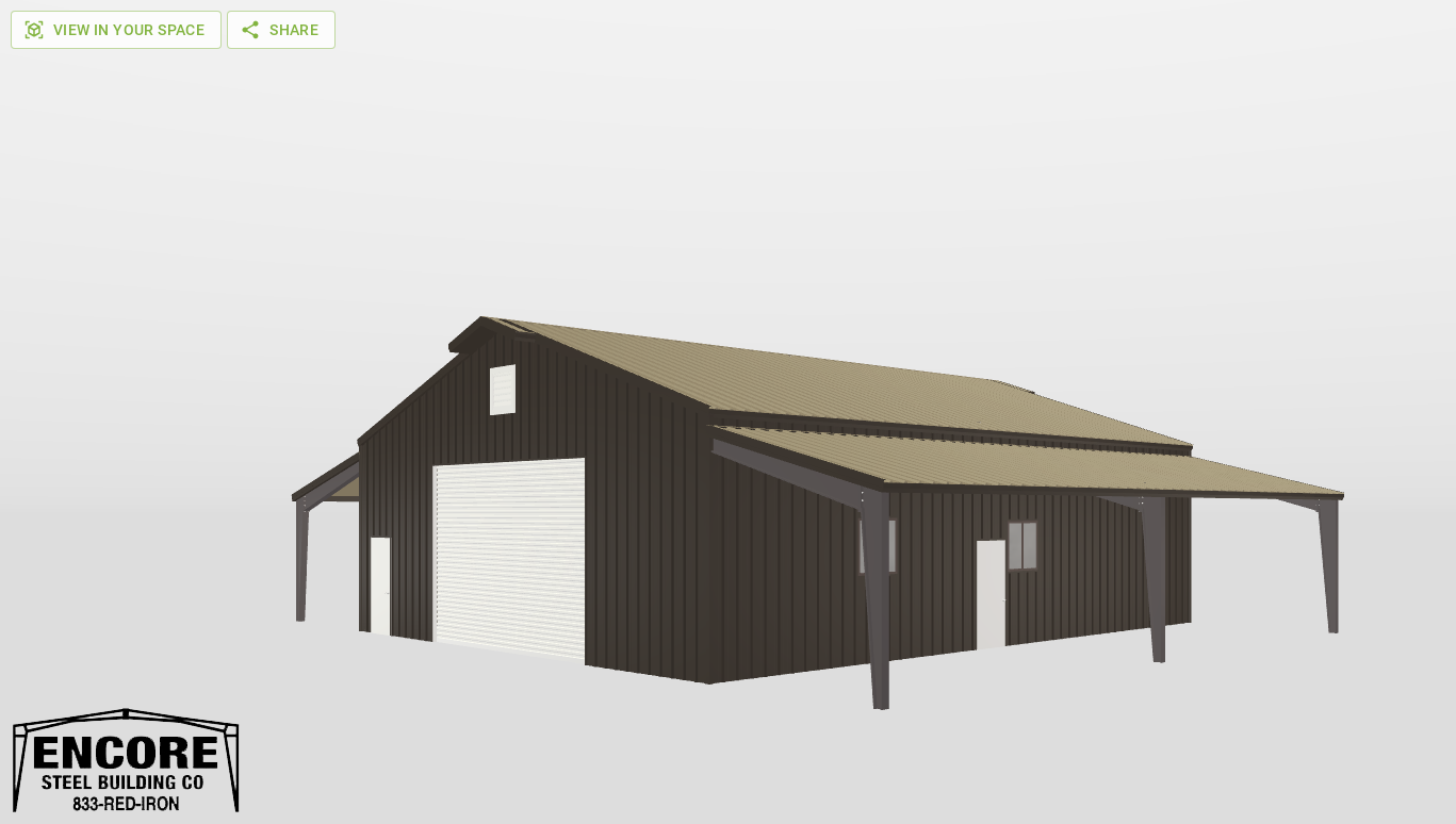 Perspective View Gable 40'X50'X13-tall