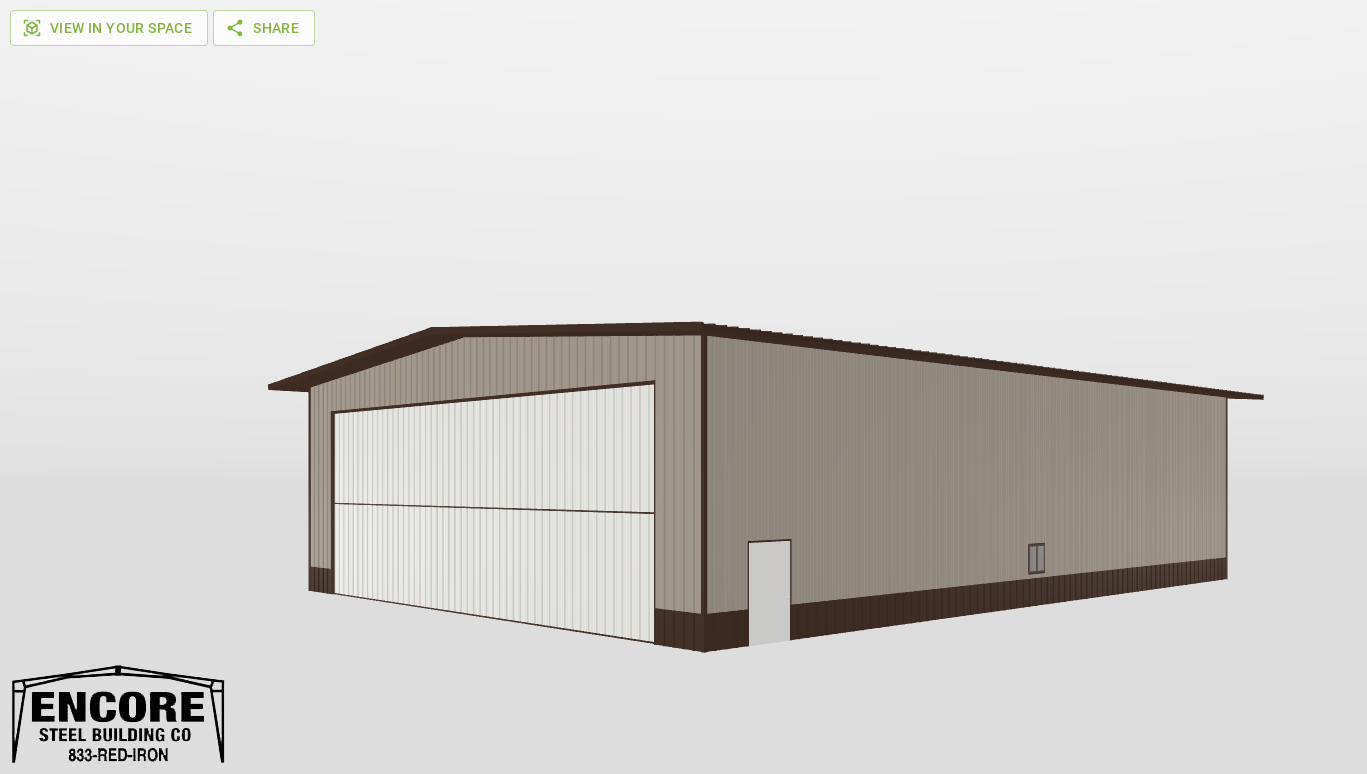 Perspective View Gable 60'X80'X20-tall