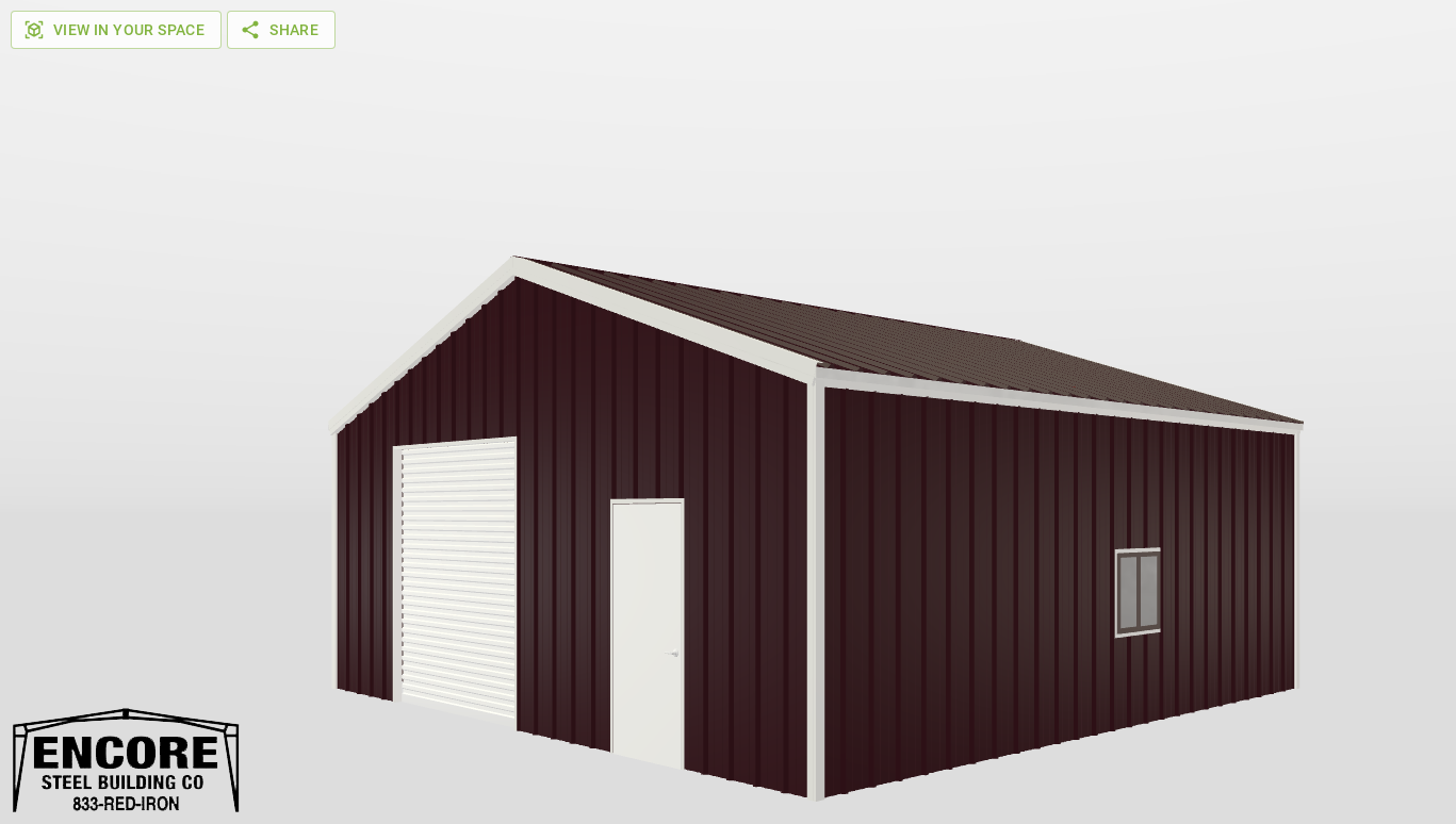 Perspective View Gable 26'X26'X9-tall