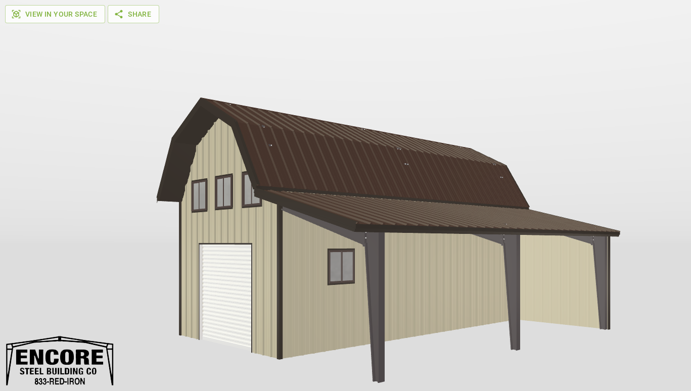 Perspective View Gambrel 15'X30'X11-tall