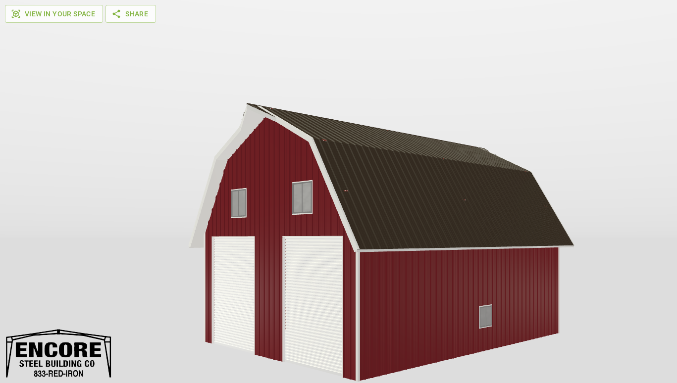 Perspective View Gambrel 30'X40'X14-tall