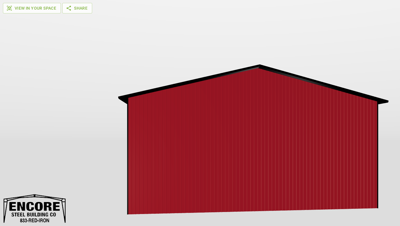 Back Red Iron Gable Style Carport 70'X160'X30-tall