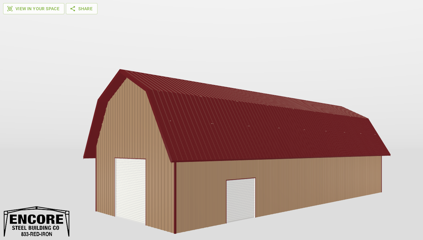 Perspective View Gambrel 30'X80'X14-tall