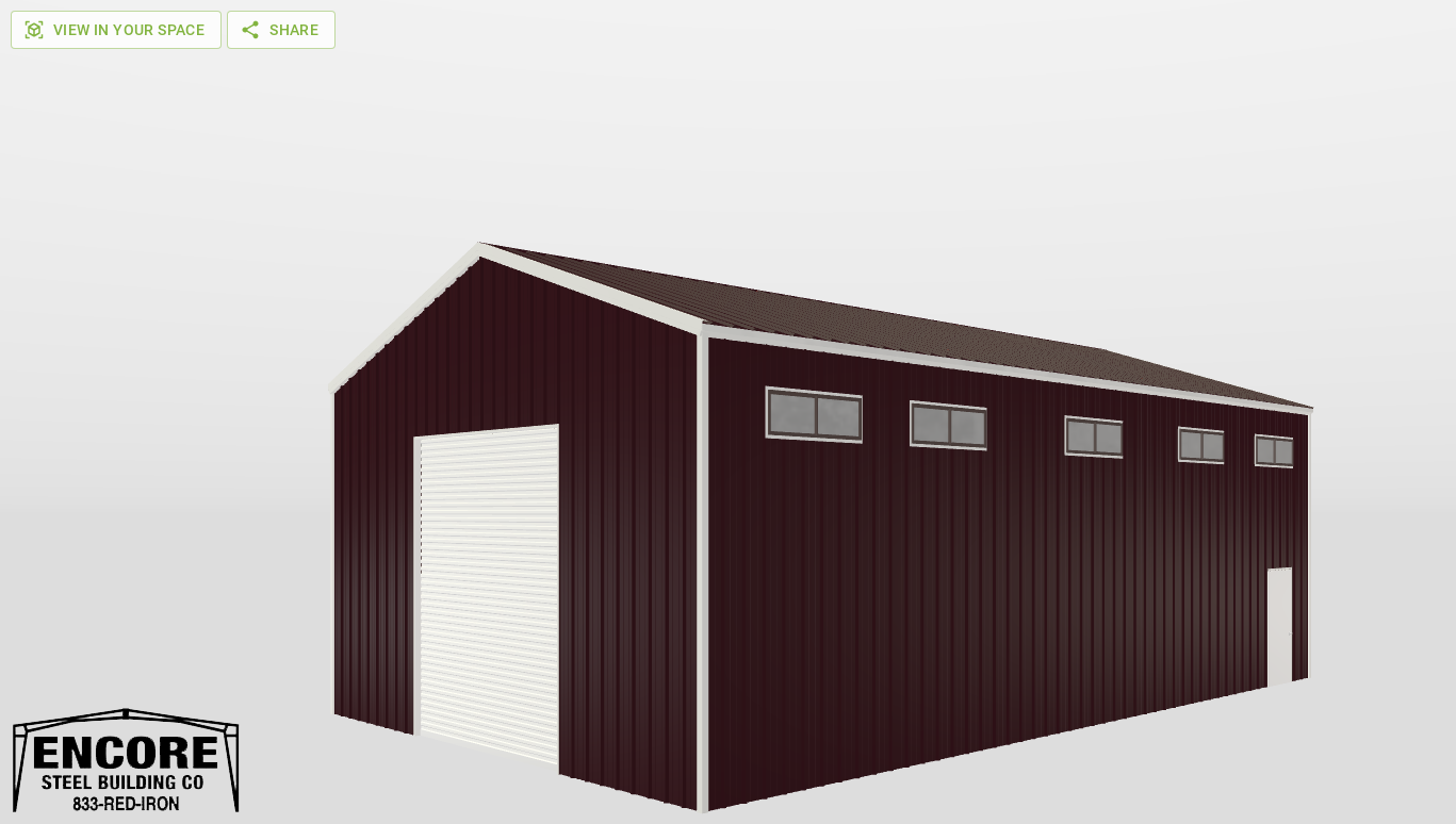 Perspective View Gable 30'X50'X16-tall