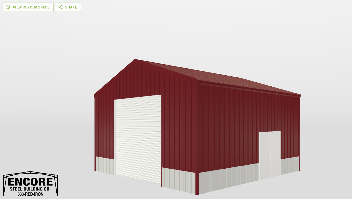 Perspective View Gable 25'X25'X12-tall