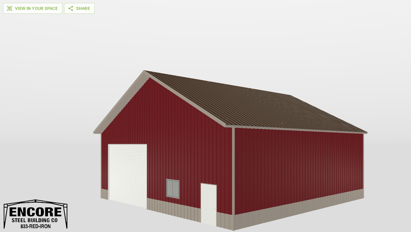 Perspective View Gable 48'X48'X16-tall