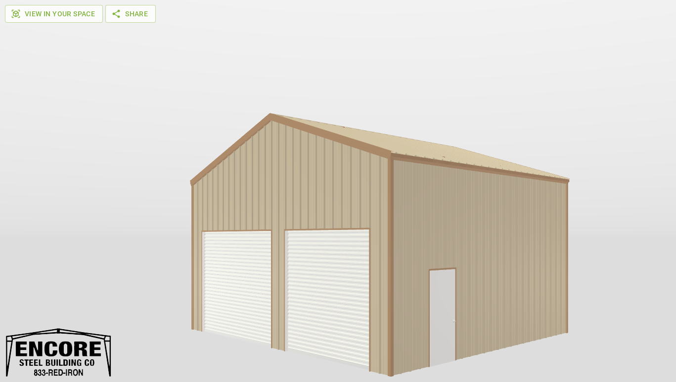 Perspective View Gable 28'X25'X14-tall