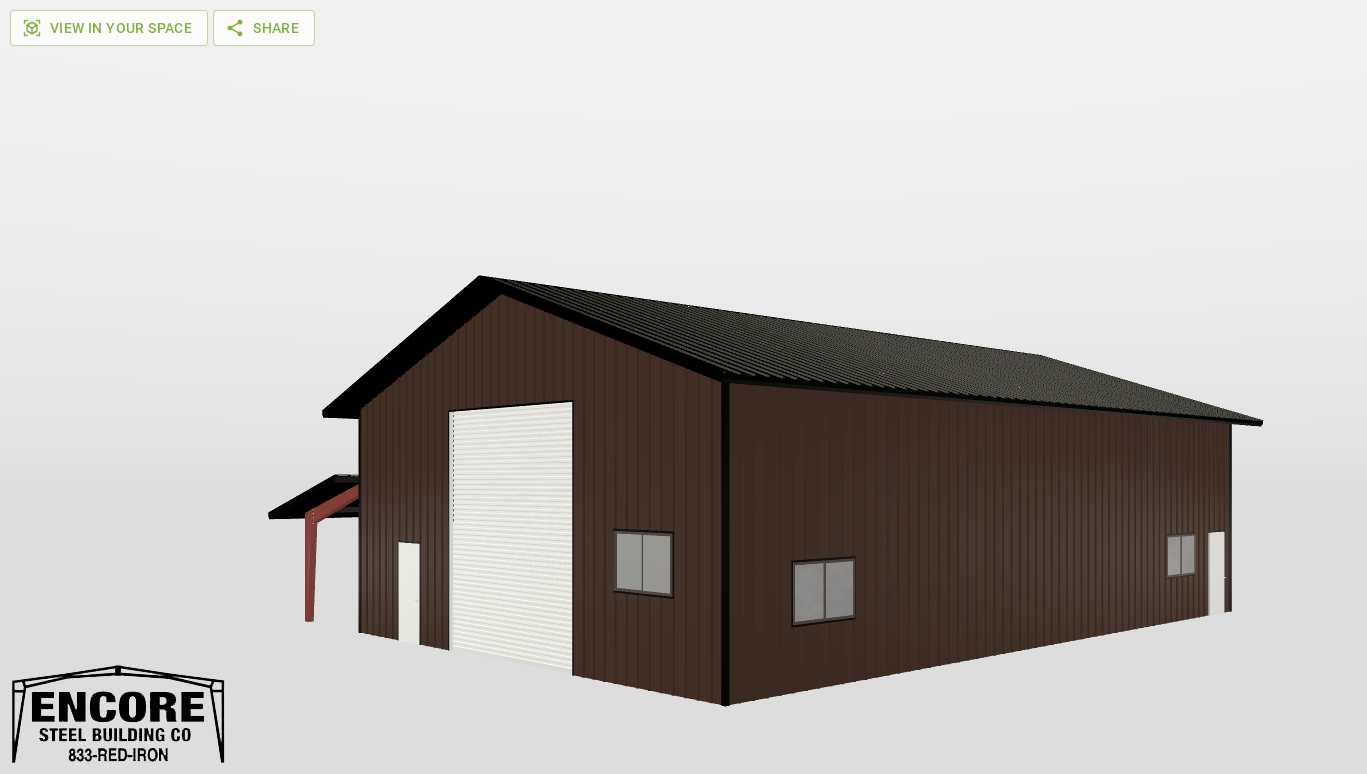 Perspective View Gable 40'X60'X16-tall
