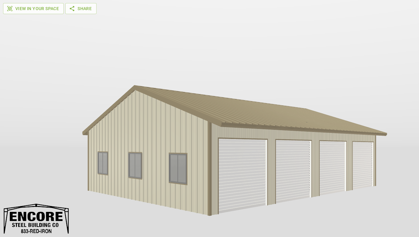 Perspective View Gable 30'X40'X9-tall
