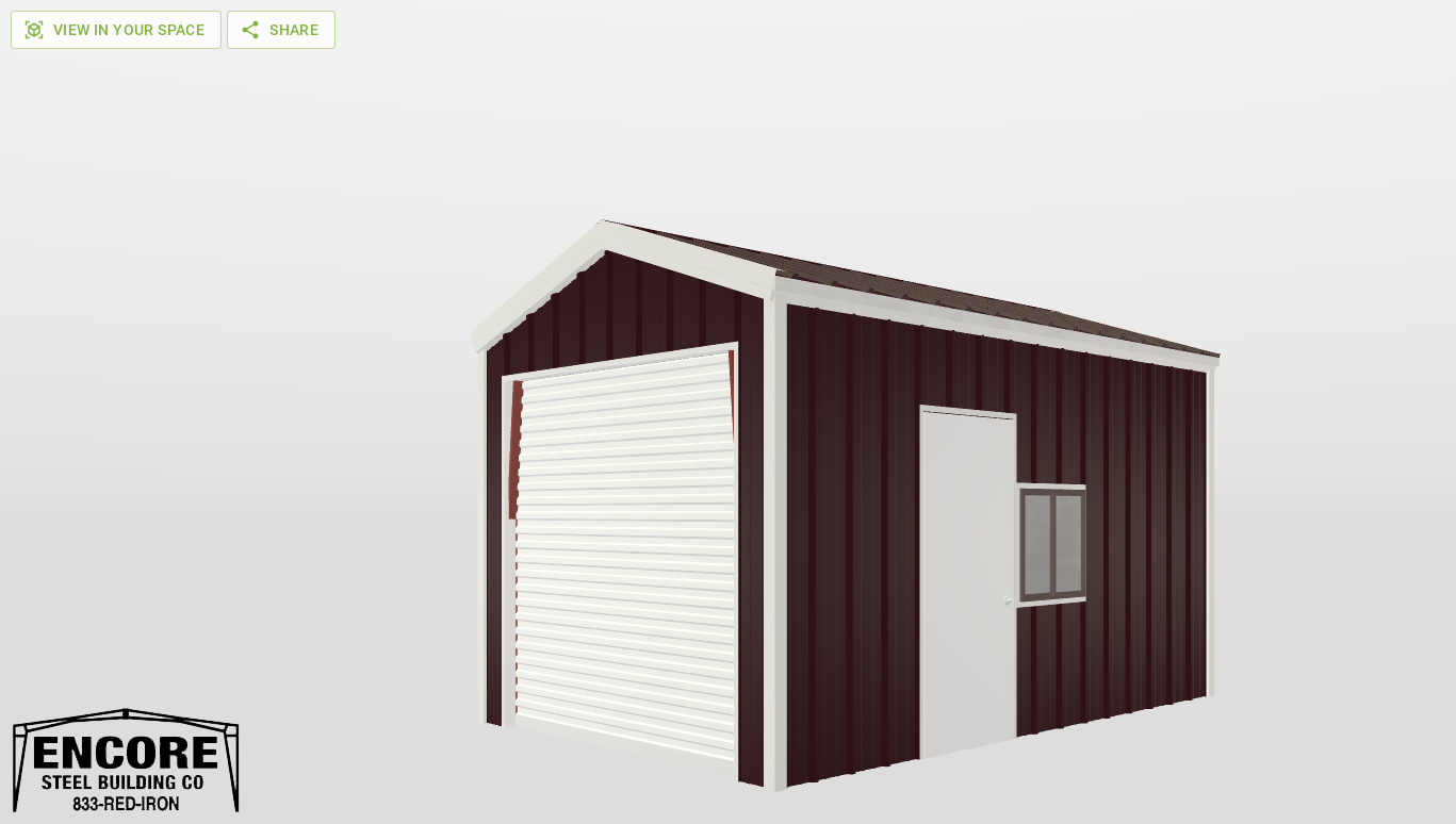 Perspective View Gable 10'X16'X8-tall