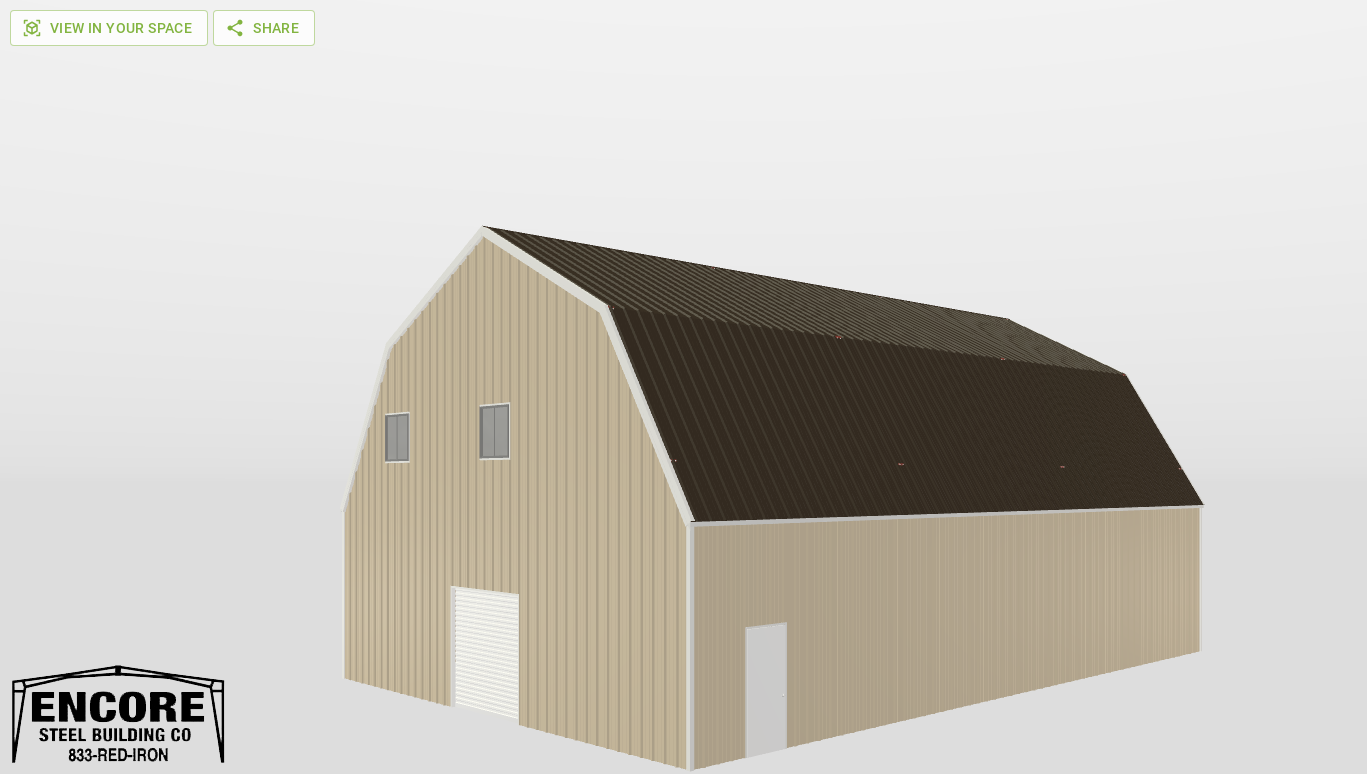 Perspective View Gambrel 40'X60'X12-tall