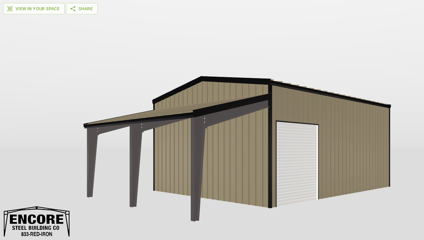 Perspective View Gable 22'X30'X12-tall