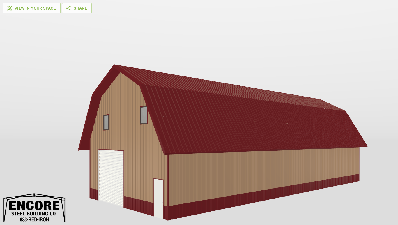 Perspective View Gambrel 32'X80'X14-tall