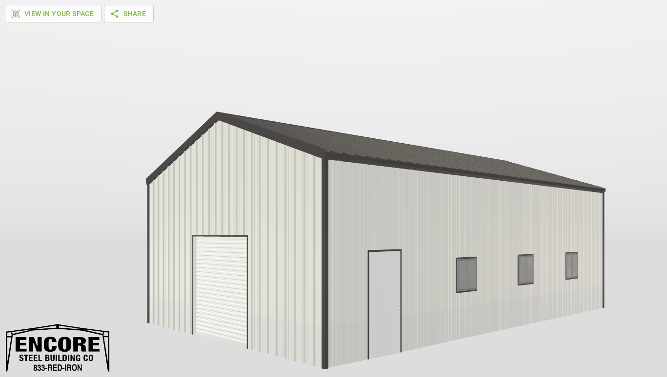 Perspective View Gable 25'X40'X12-tall