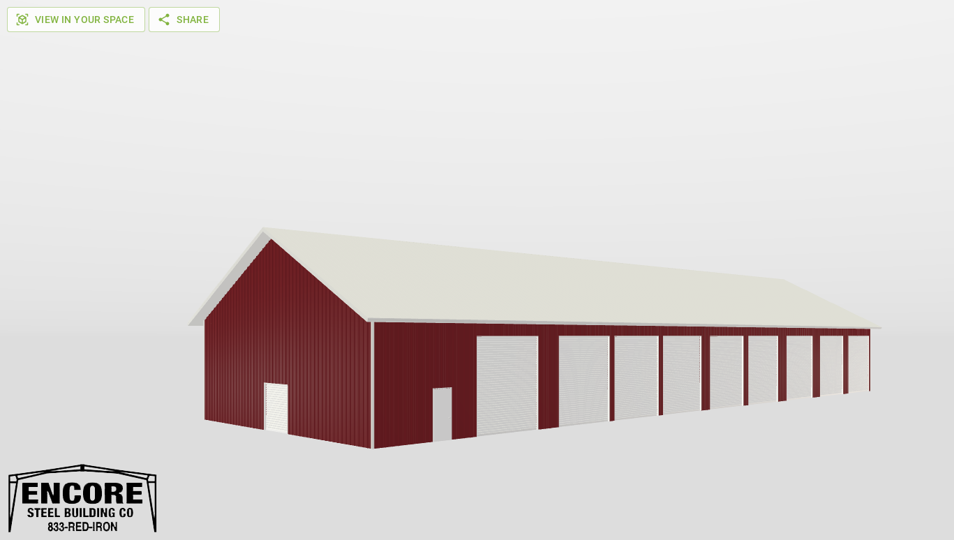 Perspective View Gable 50'X150'X16-tall