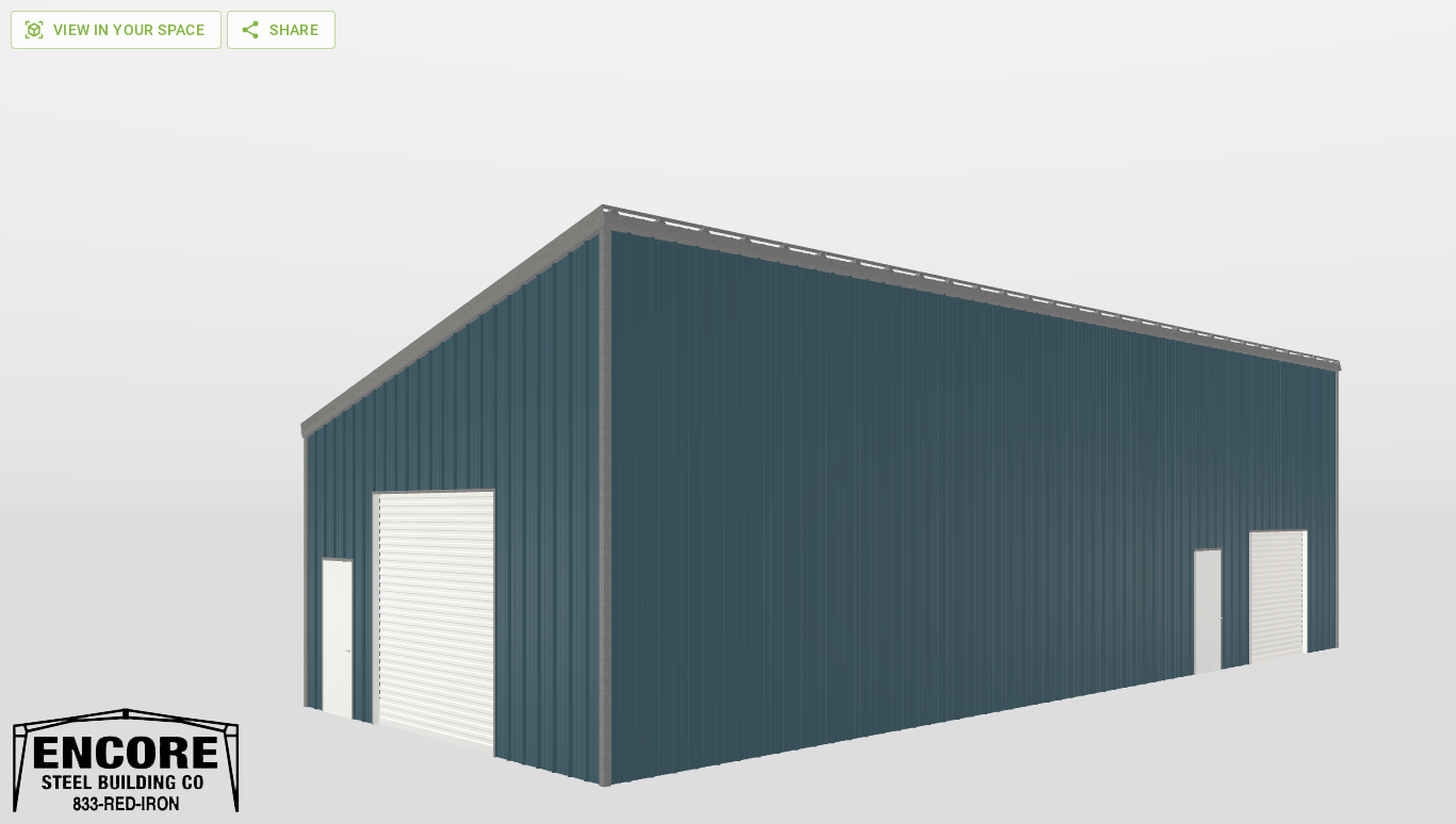 Perspective View Single Slope 24'X60'X12-tall-ss