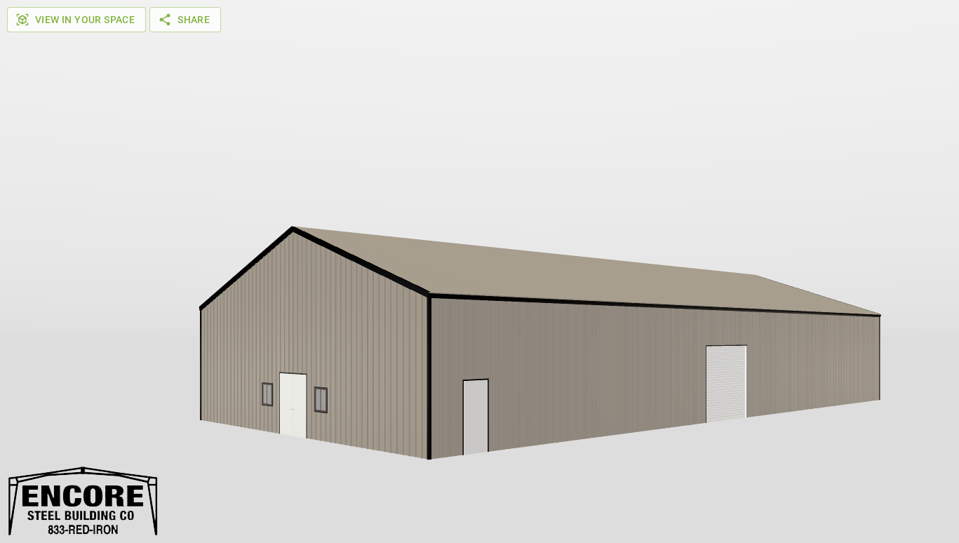 Perspective View Gable 50'X100'X14-tall