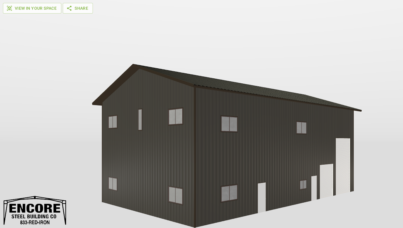Perspective View Gable 40'X70'X27-tall