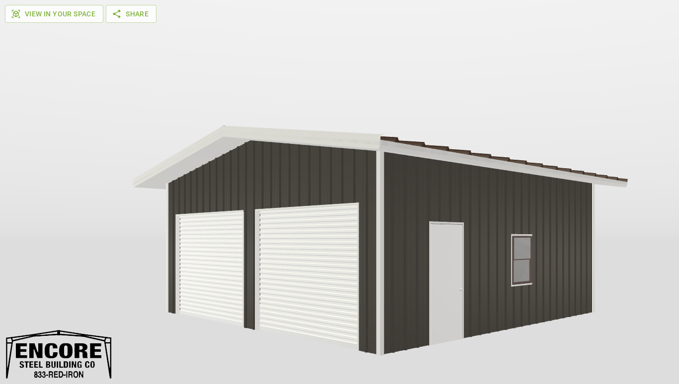 Perspective View Gable 25'X25'X10-tall