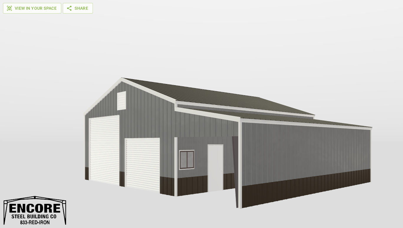 Perspective View Gable 30'X36'X12-tall