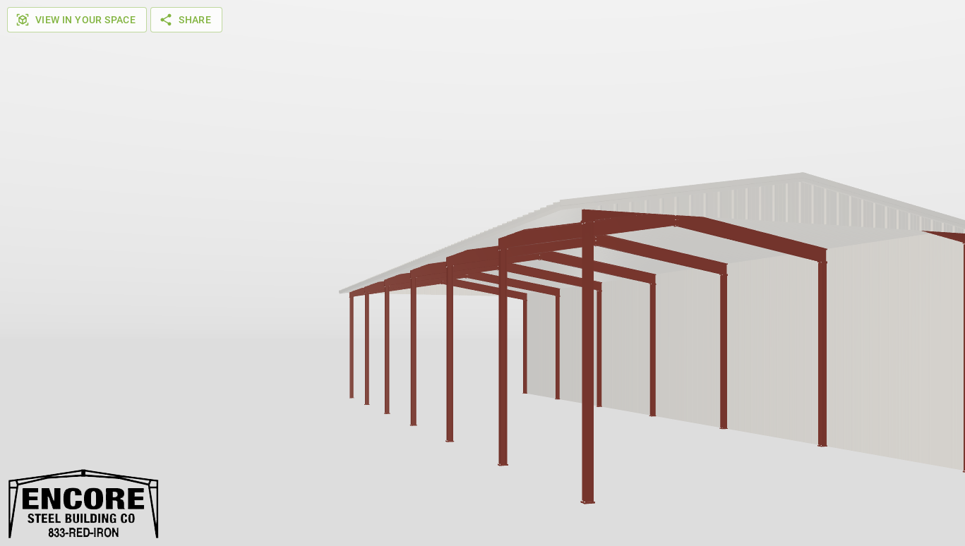 Back Red Iron Gable Style Carport 30'X90'X16-tall