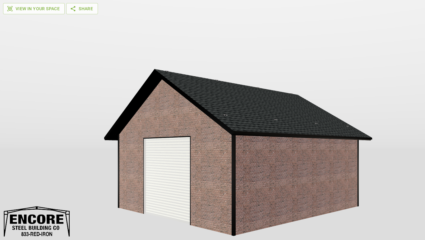 Perspective View Gable 24'X26'X10-tall