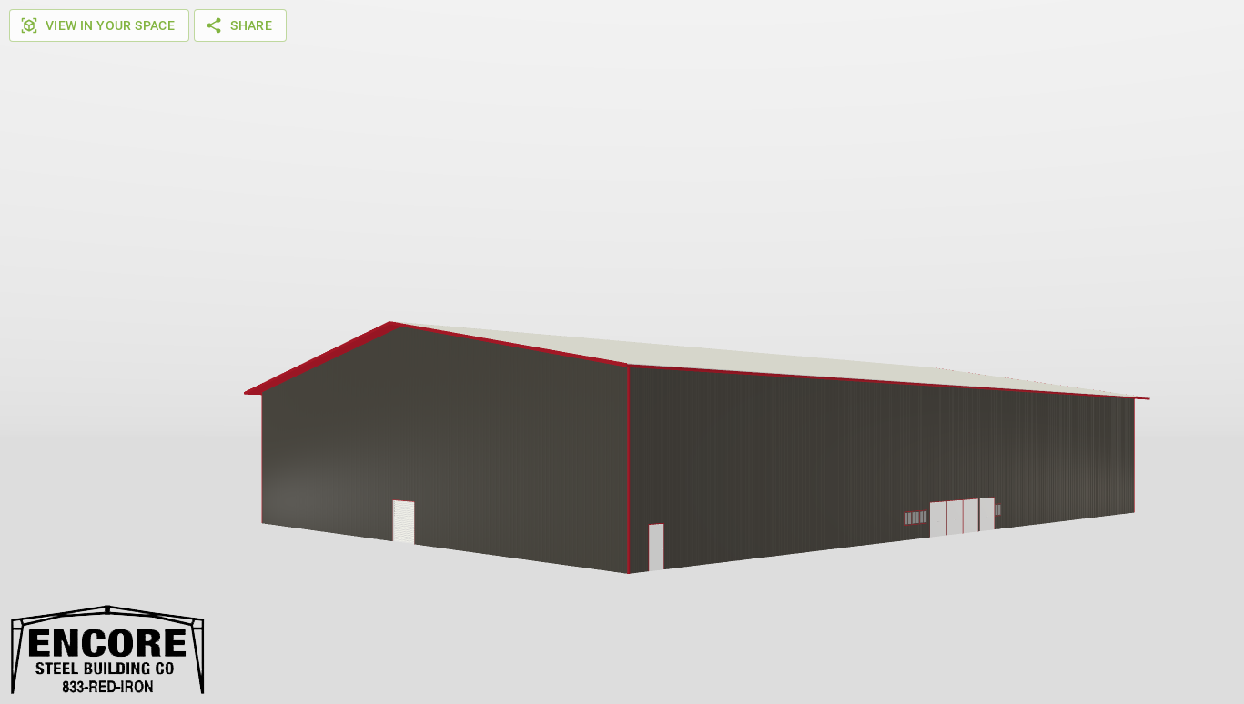 Perspective View Gable 130'X180'X30-tall