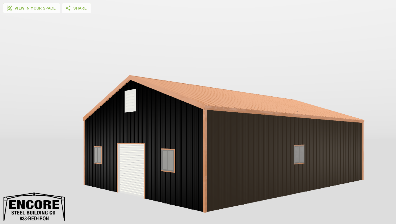 Perspective View Gable 30'X40'X10-tall