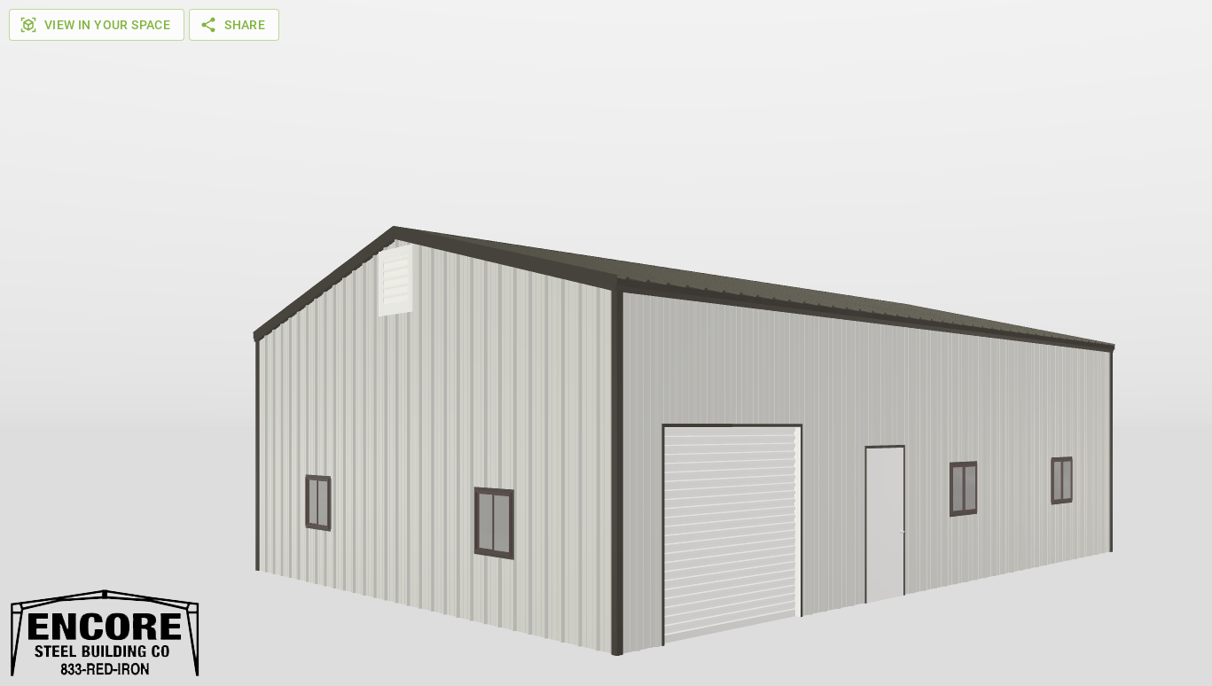 Perspective View Gable 30'X42'X12-tall