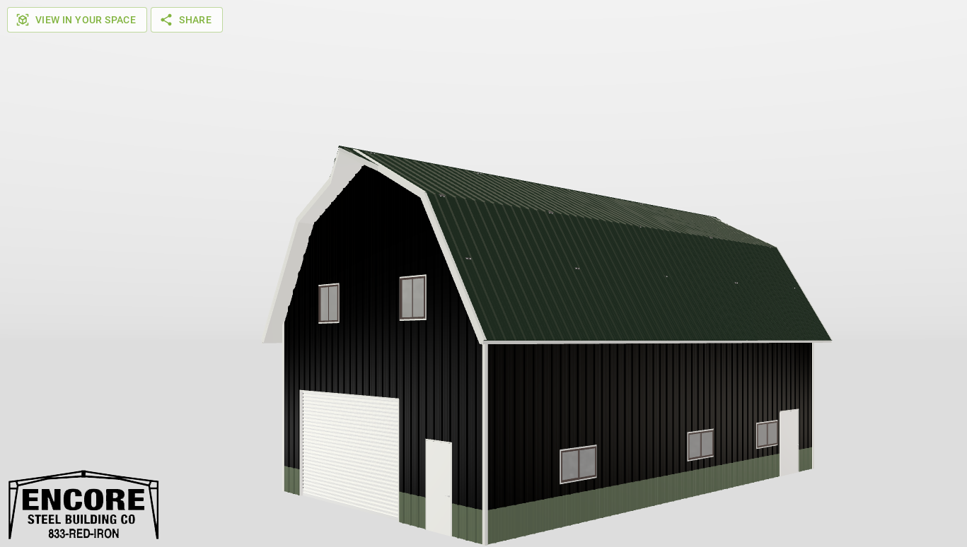 Perspective View Gambrel 30'X50'X16-tall