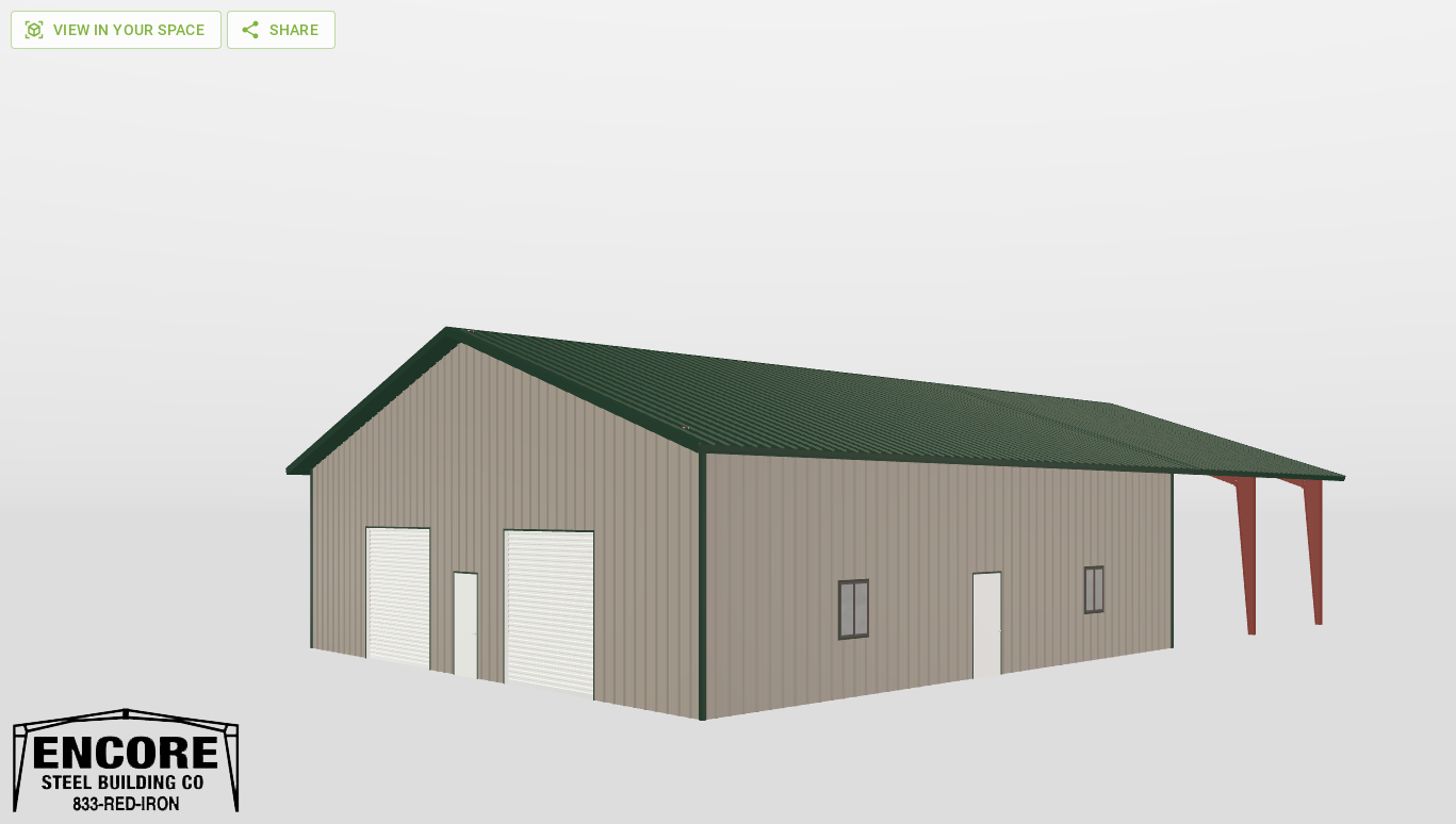 Perspective View Gable 50'X50'X14-tall