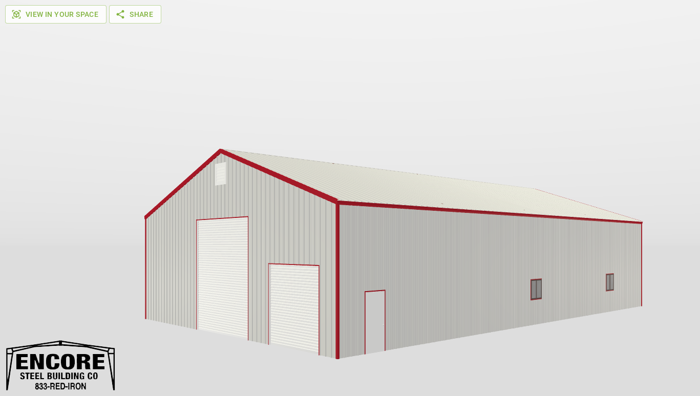 Perspective View Gable 50'X80'X16-tall