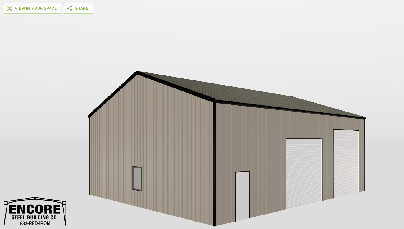 Perspective View Gable 40'X48'X16-tall