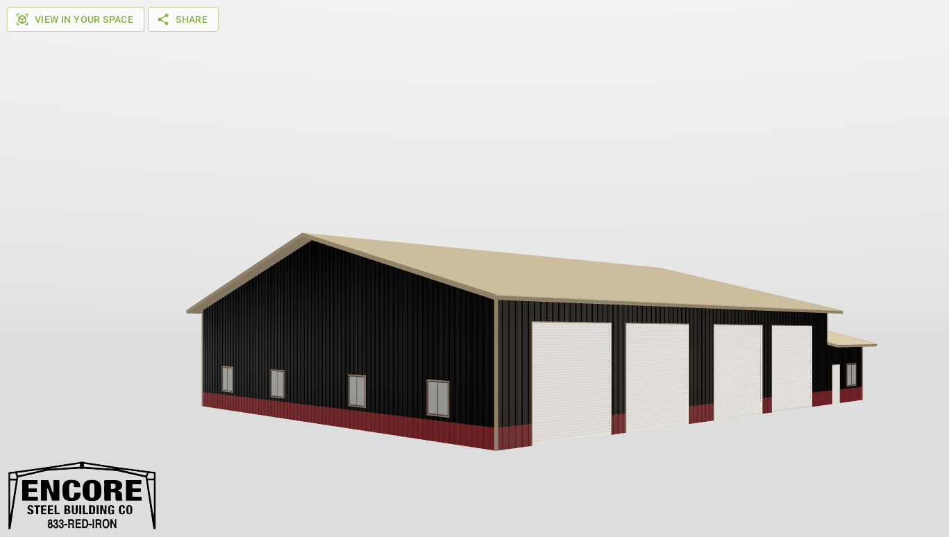 Perspective View Gable 76'X80'X16-tall